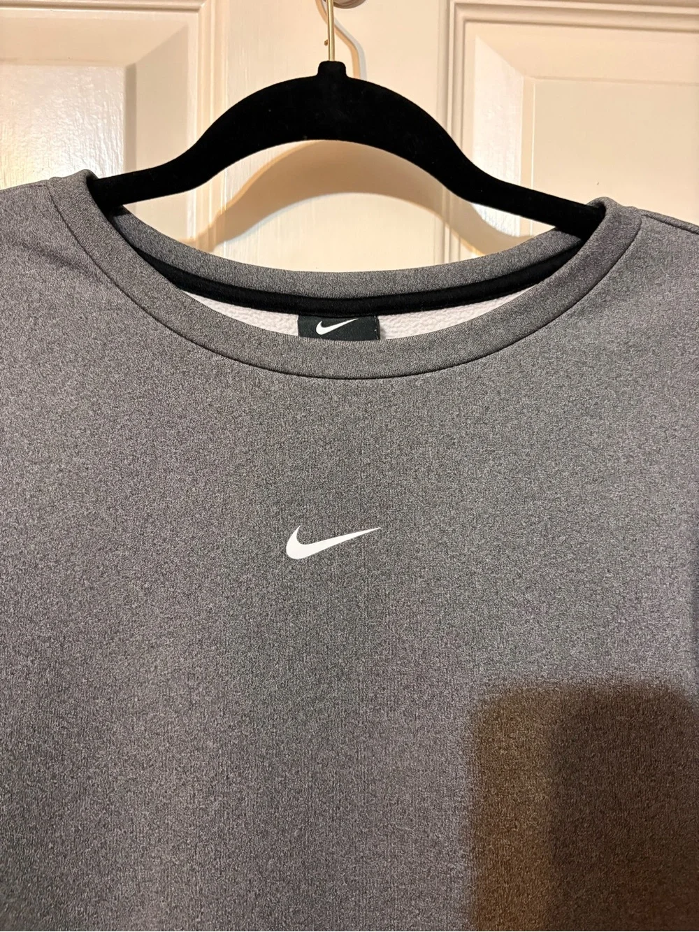 Nike Gray Sweatshirt with Pink & Black Colorblock Panels